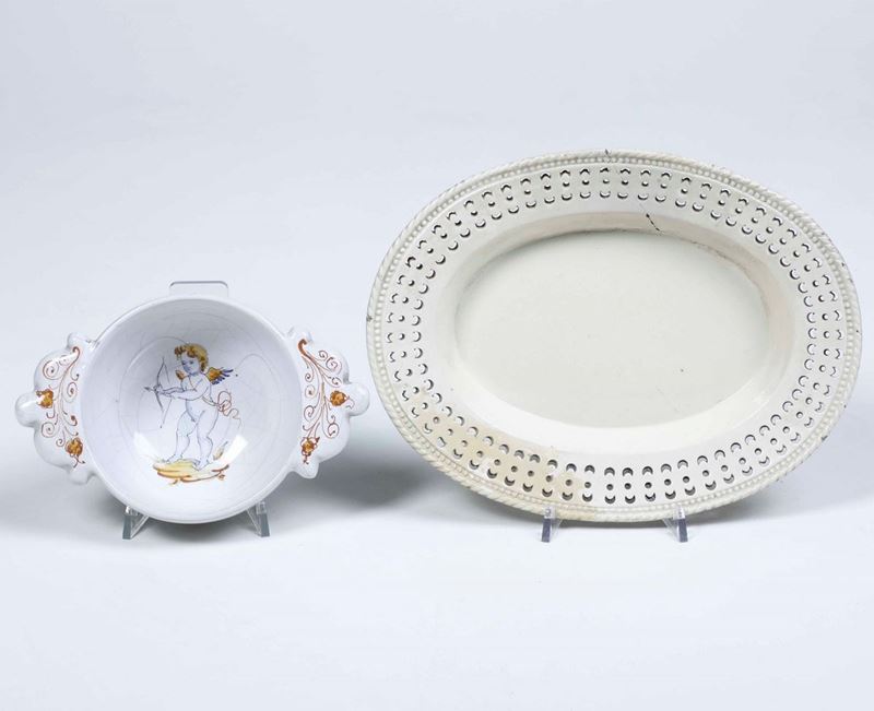 Un vassoietto traforato e una ciotola, XIX e XX secolo  - Auction Ceramics | Timed Auction - Cambi Casa d'Aste