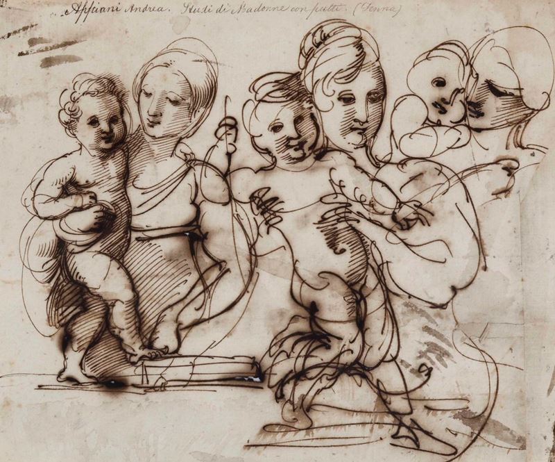 Andrea Appiani (Milano 1754-1817), cerchia di Studi per Madonna con Bambino  - Asta Disegni Antichi - Cambi Casa d'Aste