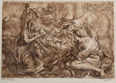 Domenico Piola (genova 1627-1703), Bottega Diadorazione dei Pastori
