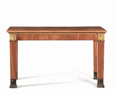 Console Impero con Piano in Marmo, XIX Secolo