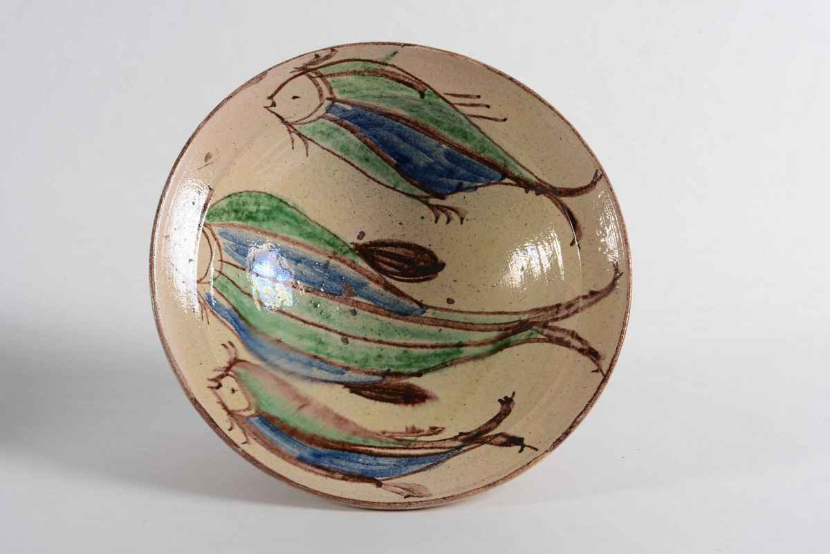 Tre Antichi Piatti in Maiolica Dipinta