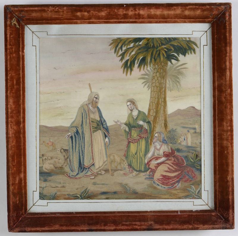 Ricamo con scena biblica, XIX secolo  - Auction Antique February | Cambi Time - Cambi Casa d'Aste