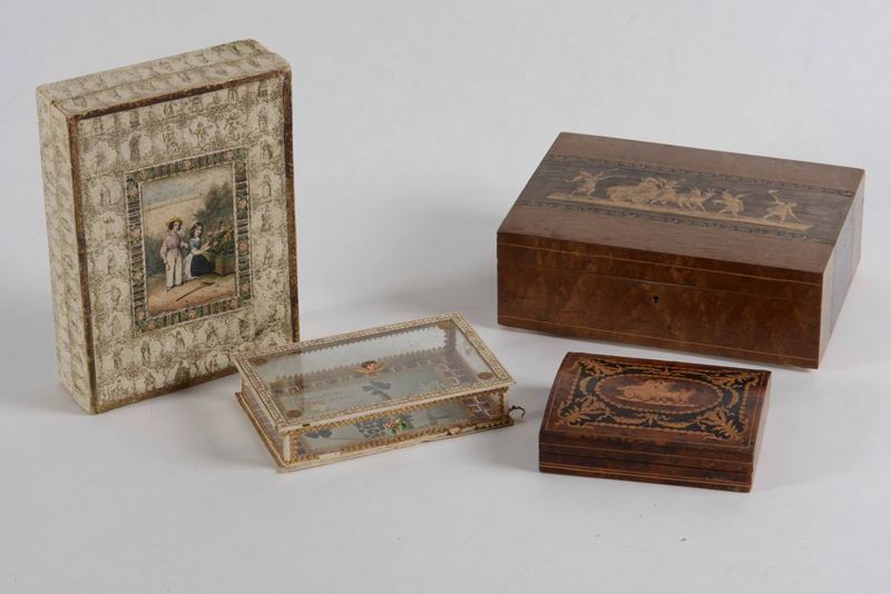 Quattro scatole XIX-XX secolo  - Asta Antiquariato. 180 lotti provenienti da un affidamento privato | Cambi Time - Cambi Casa d'Aste