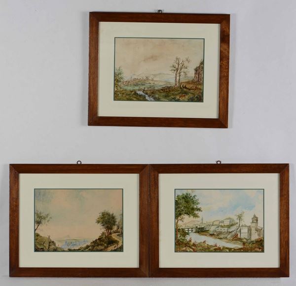 Sei acquerelli del XIX secolo