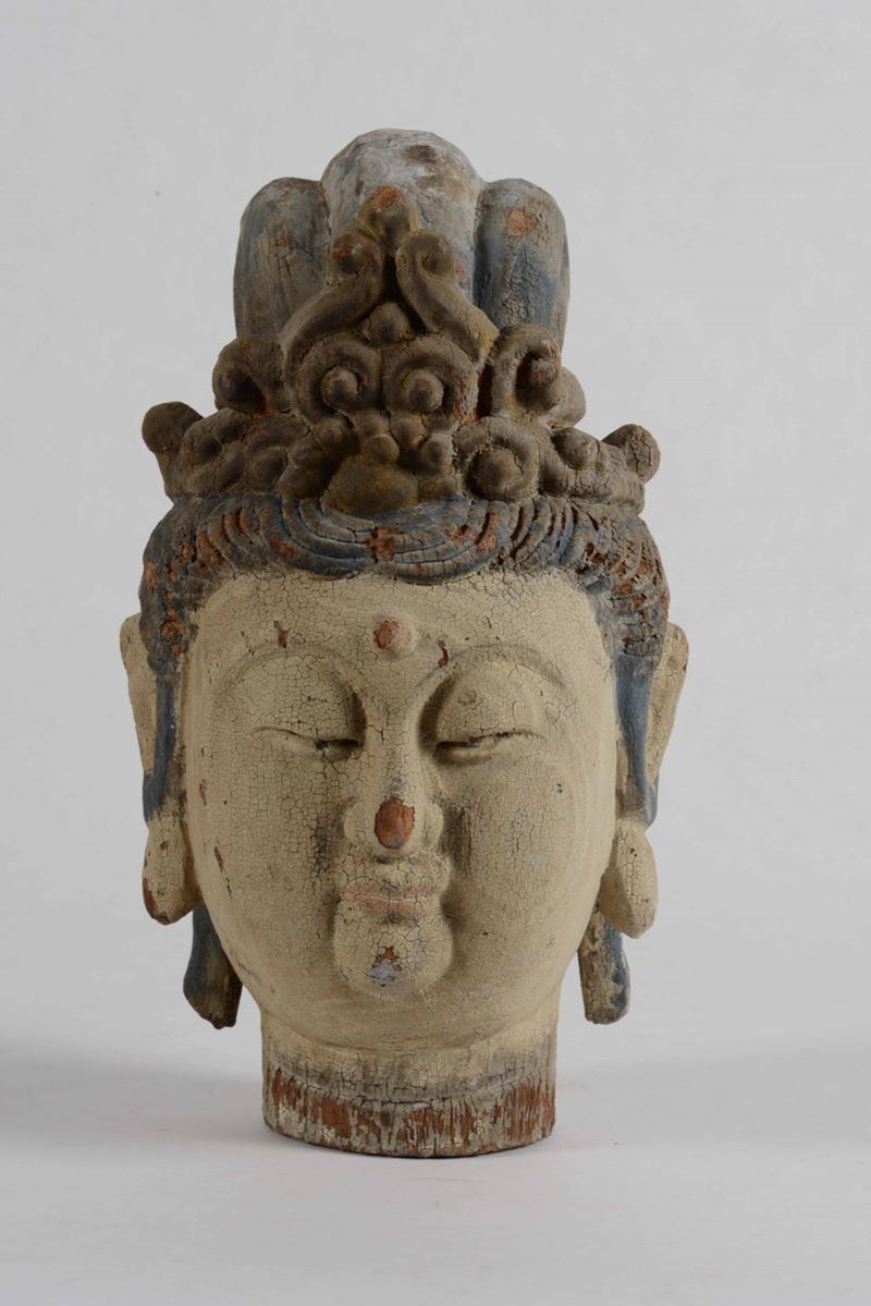 Grande testa di Buddha, Cina  - Asta Antiquariato. 180 lotti provenienti da un affidamento privato | Cambi Time - Cambi Casa d'Aste