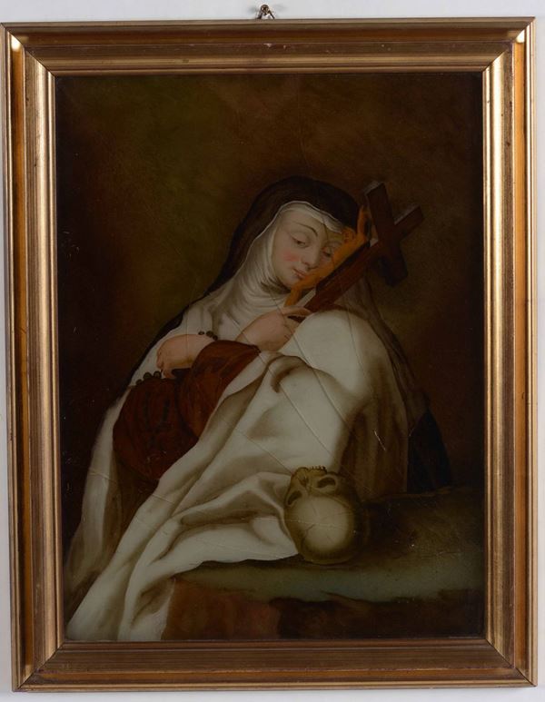 Verre peint, XVIII-XIX secolo Santa Teresa del Gesù
