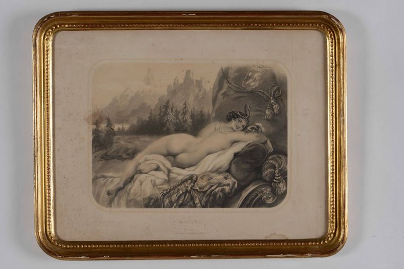 Litografia raffigurante donna scozzese. XIX secolo  - Auction Antique February | Cambi Time - Cambi Casa d'Aste