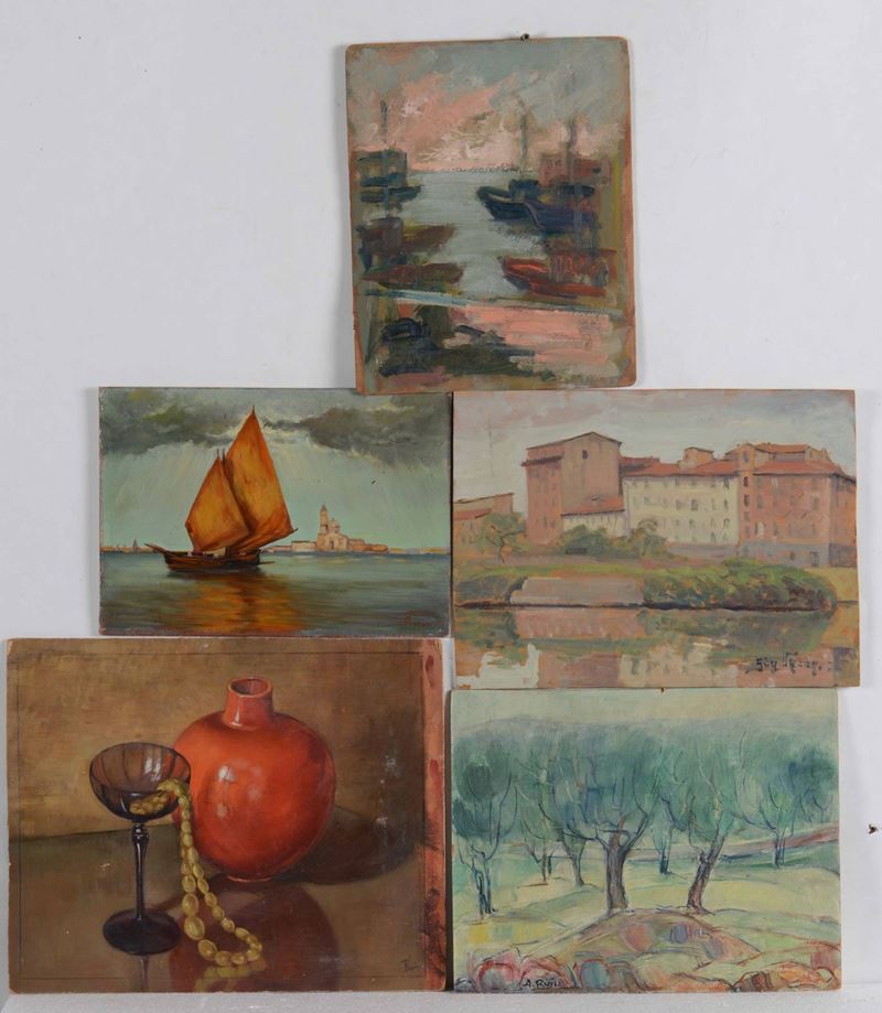 5 dipinti, autori e date differenti  - Auction Antique February | Cambi Time - Cambi Casa d'Aste