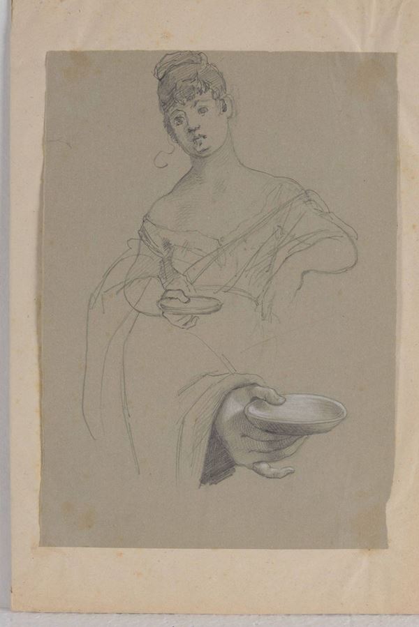 Pittore del XIX secolo Studio di figura femminile