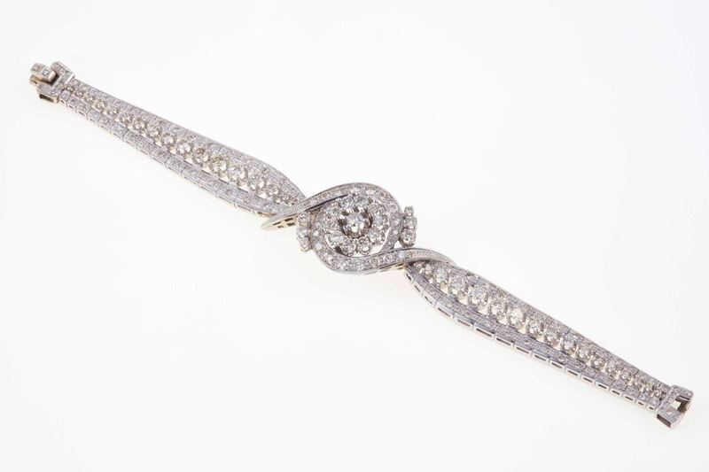 Bracciale con diamanti taglio brillante e huit-huit  - Auction Fine Coral Jewels - II - Cambi Casa d'Aste