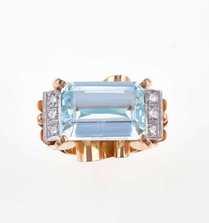 Aquamarine and diamond ring  - Auction Summer Jewels | Cambi Time - Cambi Casa d'Aste