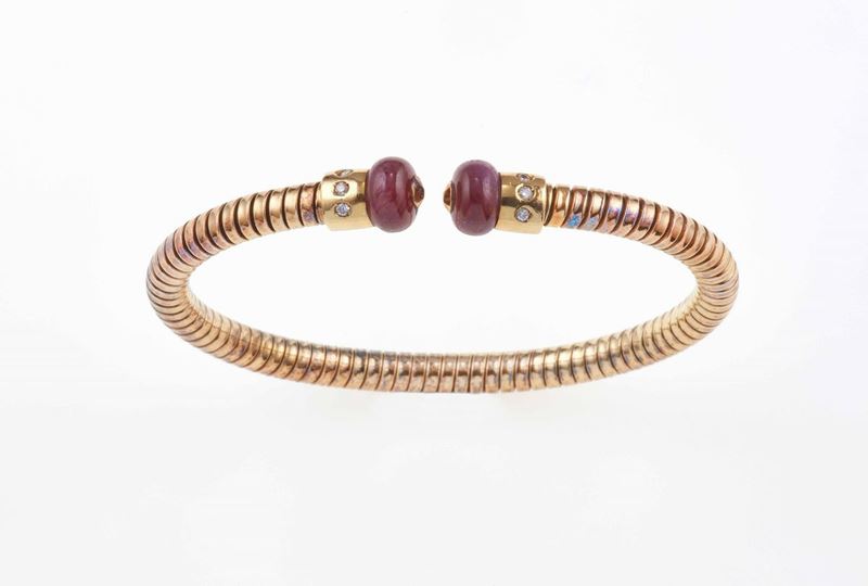 Ruby, diamond, gold and steel bracelet  - Auction Summer Jewels | Cambi Time - Cambi Casa d'Aste