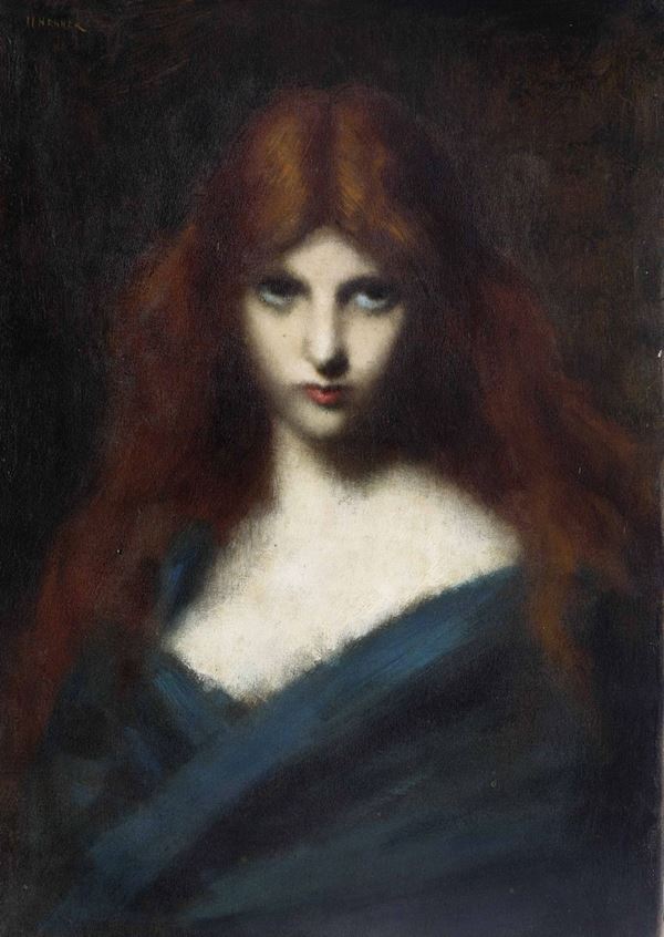 Jean Jacques Henner (1829-1905) Ritratto di fanciulla con capelli rossi