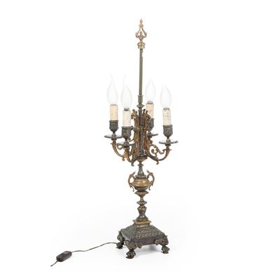 Candelabro in Bronzo Dorato. Francia, XIX Secolo