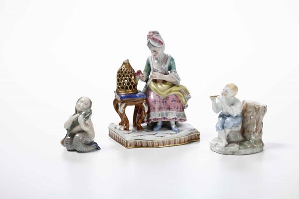 Tre figurine Turingia, Copenaghen, Doccia, XX secolo