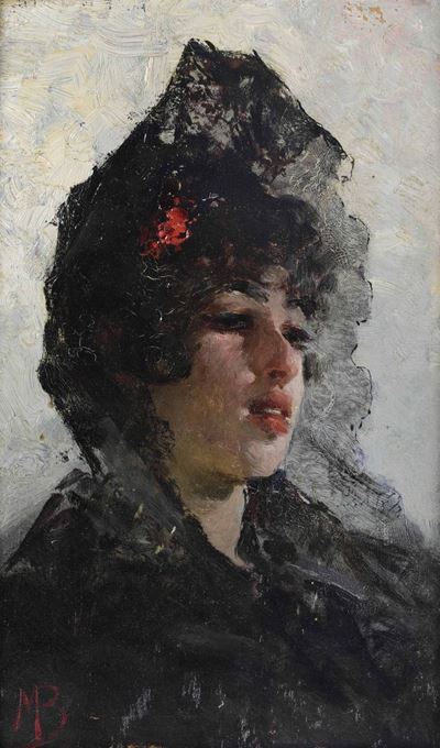 Mosè Bianchi (1840-1904), Attr.ritratto di Giovane Donna