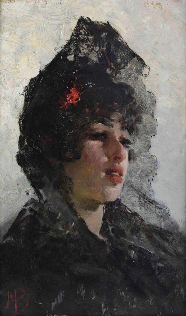 Mosè Bianchi (1840-1904), attr. Ritratto di giovane donna