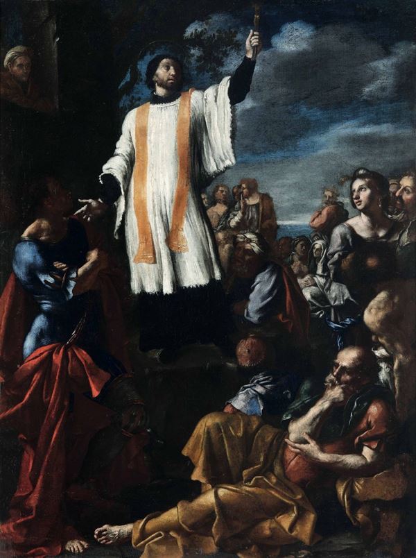 Scuola dell'Italia centrale del XVII secolo San Francesco Saverio predica agli infedeli