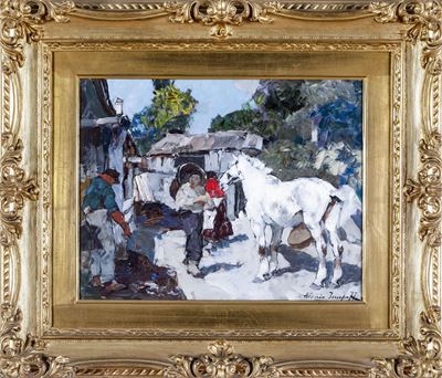 Scorcio di Cortile con Cavallo