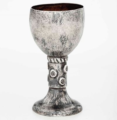 Coppa Argento Sbalzato e Cesellato Argenteria Artistica Italiana del XX Secolo