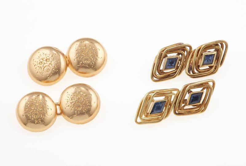 Due paia di bottoni da polso  - Auction Spring Jewels - I - Cambi Casa d'Aste