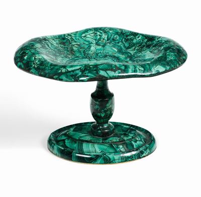 Alzata Placcata in Malachite degli Urali. Russia, XIX Secolo