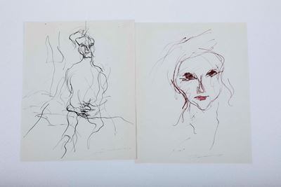 Ernesto Treccani (1920 - 2009) Due Schizzi Firmati