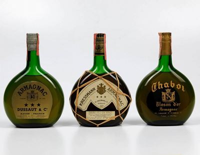 Dussaut, Armagnac 3 Stelle Kressmann, Armagnac Chabot, Armagnac Chabot Blason D'or