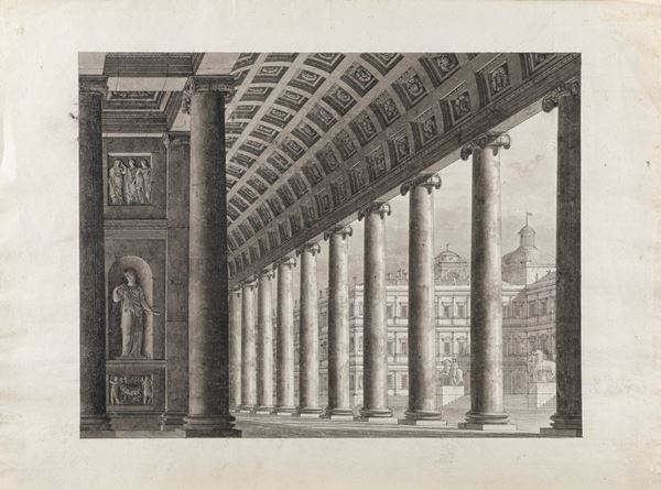 Bernardino Galliari (Andorno Micca 1707-1794), attribuiti a Scorci architettonici