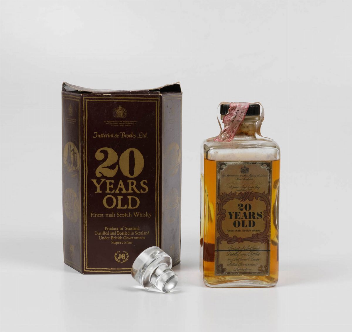 Justerini & Brooks, Finest Malt Scotch Whisky 20 Years Old Decanter