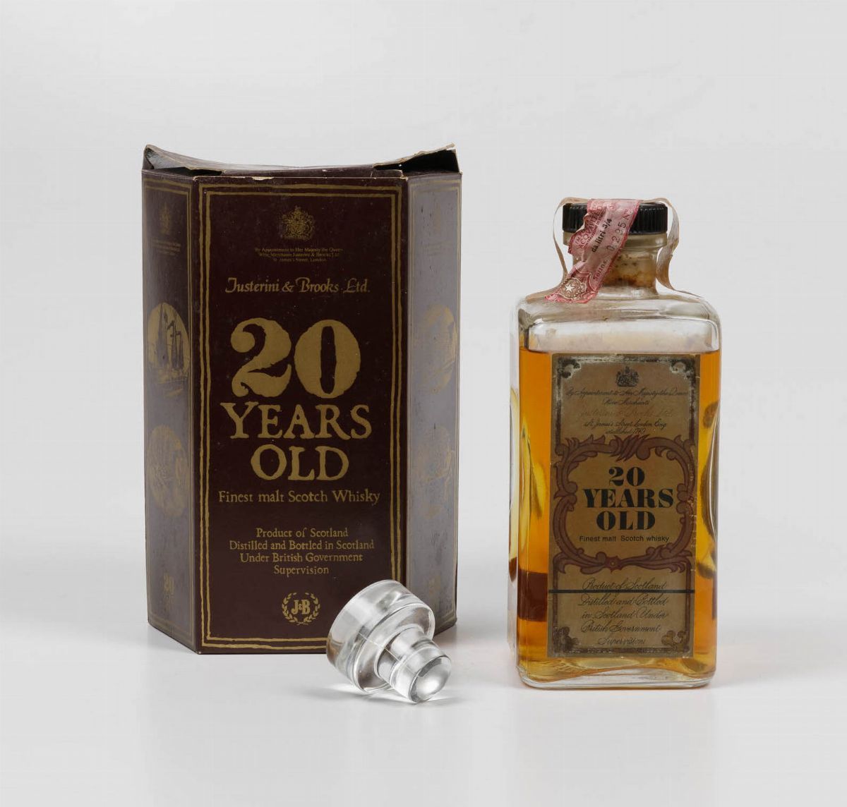Justerini & Brooks, Finest Malt Scotch Whisky 20 Years Old Decanter