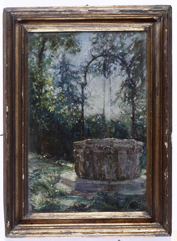 Aldo Mazza (1880-1964) Paesaggio con pozzo