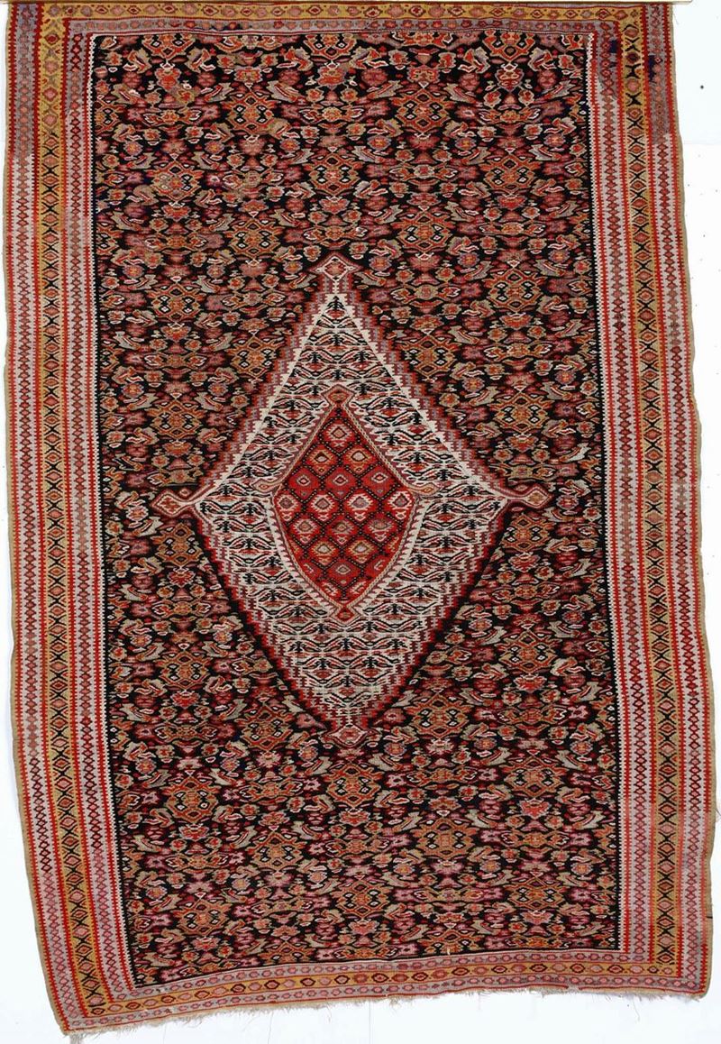 Kilim Senneh, Persia fine XIX secolo  - Auction Antique Carpets - I - Cambi Casa d'Aste