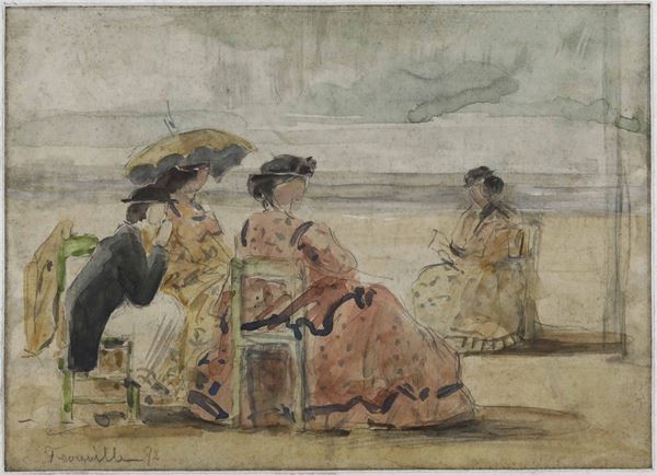 Anonimo francese, XIX secolo Sur la plage