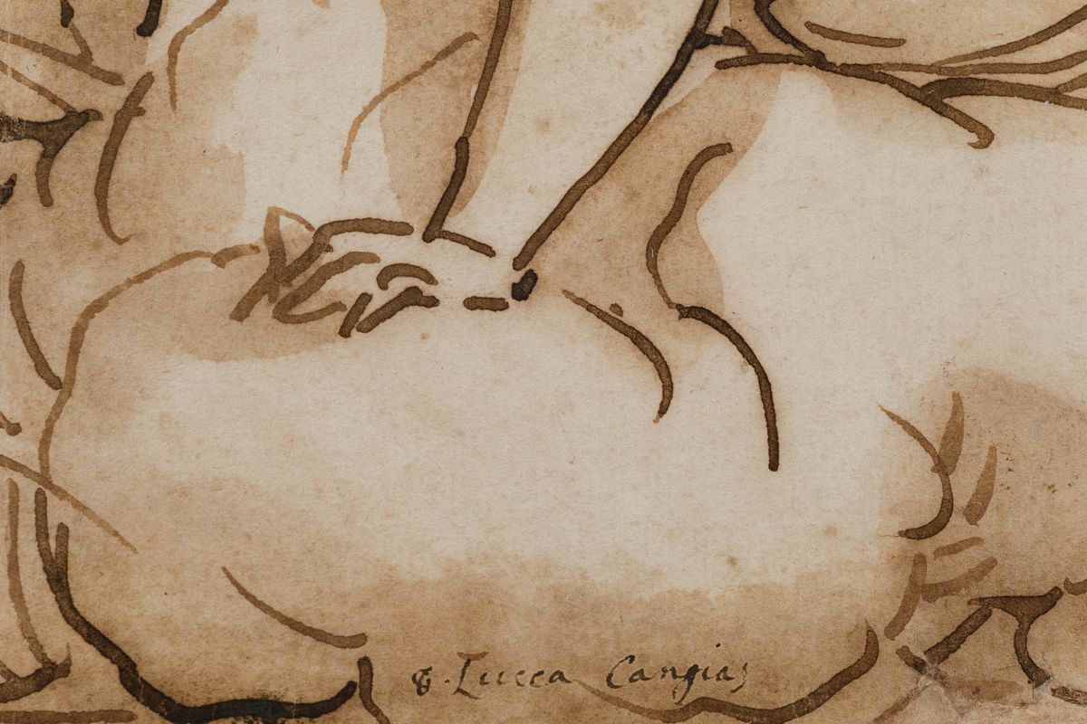 Luca Cambiaso (moneglia 1527 - Madrid El Escorial 1585)allegoria della Fede, della Speranza e del...