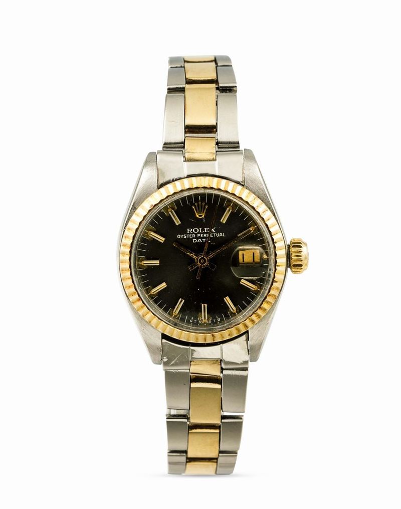 ROLEX - Date Lady ref 6917 acciaio e oro, vetro plexyglass e quadrante antracite  - Auction Watches and Pocket Watches - Cambi Casa d'Aste