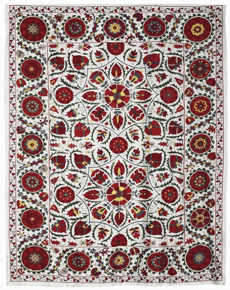 Tessuto Susani Turkestan occidentale inizio XX secolo  - Auction Antique Carpets - Cambi Casa d'Aste