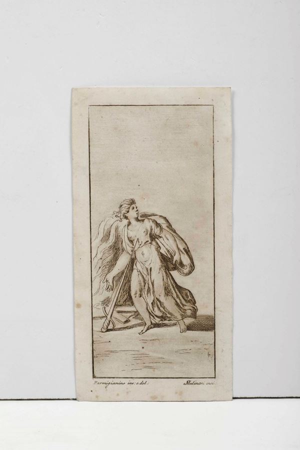 Mulinari Stefano ( da soggetto del Parmigianino) Soggetto femminile che si infligge il supplizio