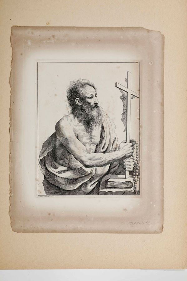 Guercino (Copia da Guercino) Figura di santo in preghiera.