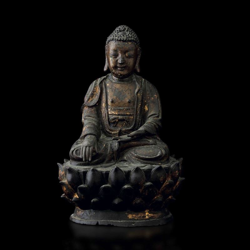 A bronze Buddha Sakyamuni, China, Ming Dynasty  - Auction Fine Chinese Works of Art - Cambi Casa d'Aste
