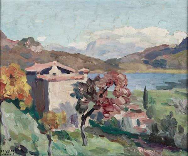 Ugo Celada da Virgilio (1895-1995) Paesaggio lacustre