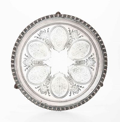 Salver Metallo Argentato Inghilterra XIX-XX Secolo