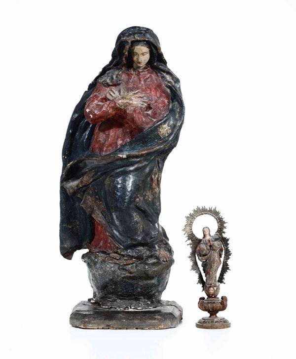 Madonna Immacolata Cartapesta policroma Arte barocca italiana del XVIII secolo