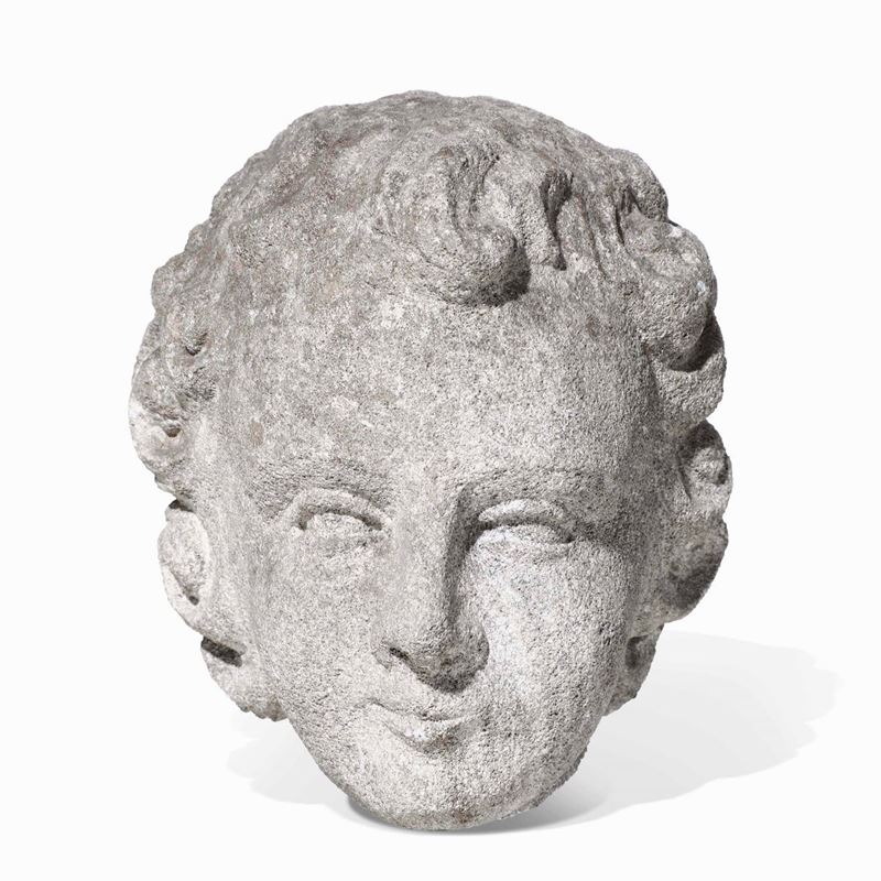 Testa di fanciullo Pietra Scultore del XIX secolo  - Auction Works and furnishings from Lombard collections and other provinces - Cambi Casa d'Aste