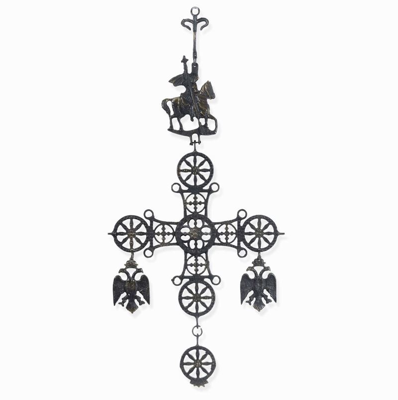 A bronze St. George's cross, Russia, 17/1800s  - Auction Works and furnishings from Lombard collections and other provinces - Cambi Casa d'Aste