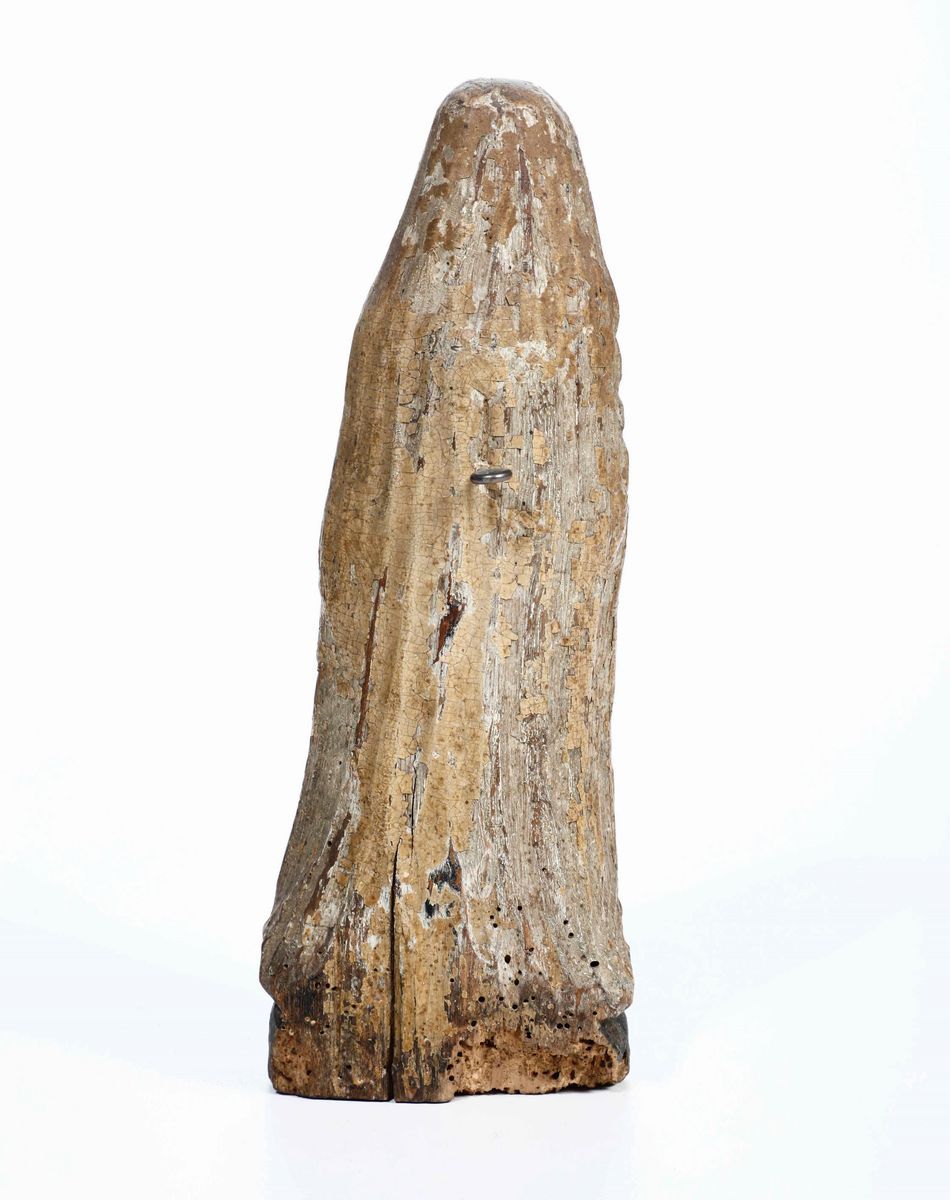 Madonna Legno Policromo Scultore del XVIII Secolo