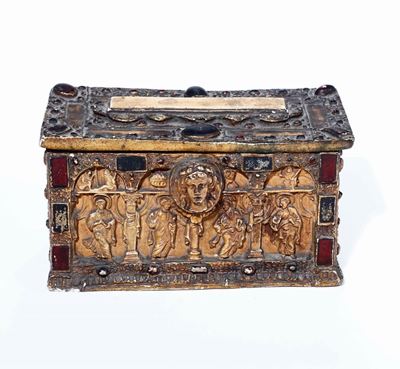 Cofanetto Pastiglia Dipinta Arte del XIX-XX Secolo di Gusto Paleocristiano
