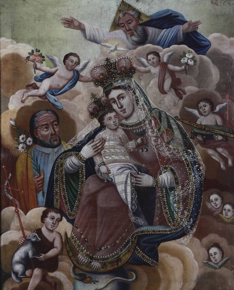 Scuola del XVIII secolo Madonna con Bambino  - Asta Da Collezioni Lombarde | Cambi Time - Cambi Casa d'Aste
