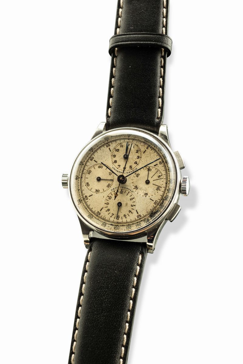 Universal Geneve - Aero Compax Cronografo D'acciaio Anni '40. (da Revisionare)
