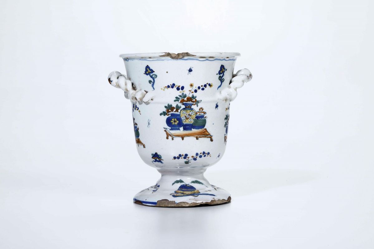 Raro Vaso Savona, Manifattura Chiodo, Metà del XVIII Secolo